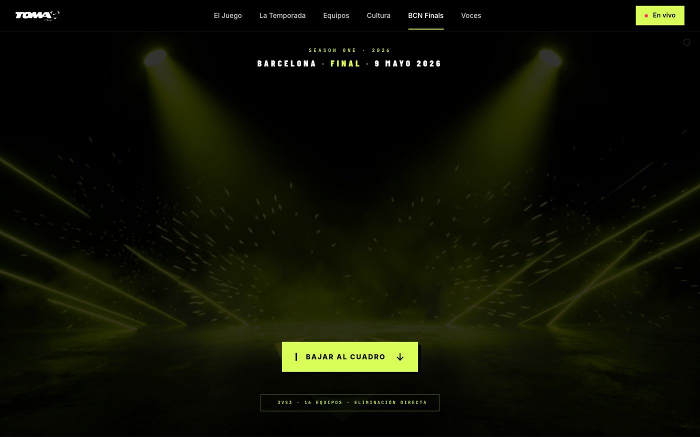 Web del torneo Nike Toma el Juego