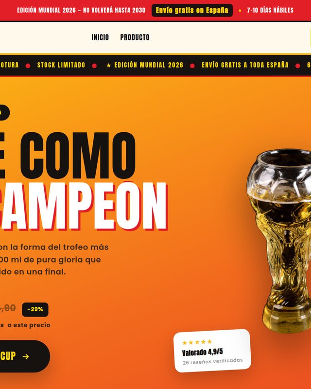 Glory Cup, drinkware coleccionable del Mundial